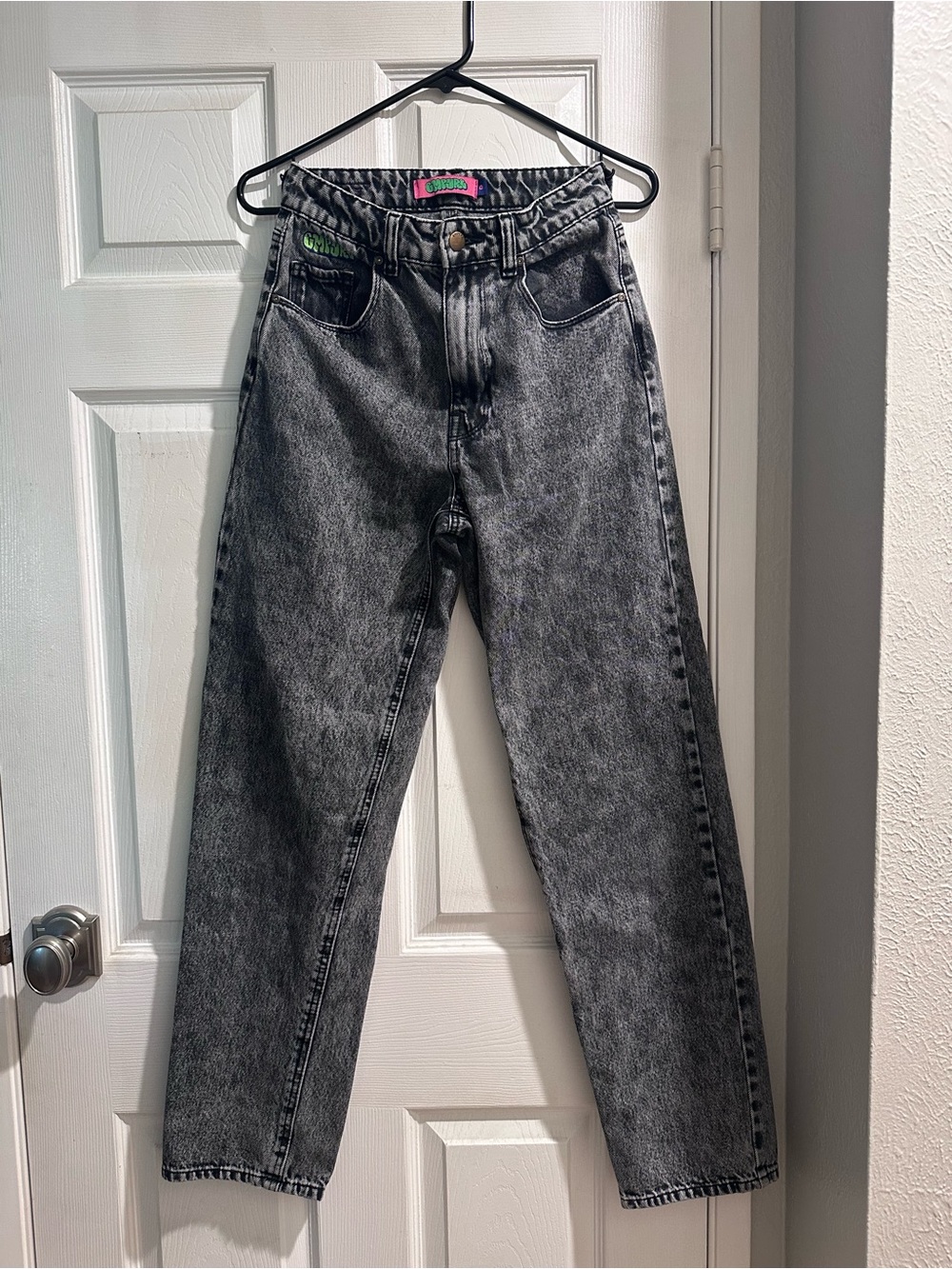 Empyre Black Acid Wash Boyfriend Jeans
